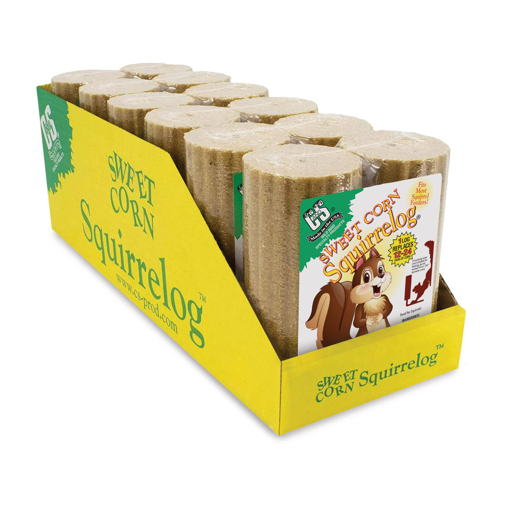 C&S Sweet Corn Squirrelog Refill, Food for Wild Squirrels, 2 Pounds, 6 Pack