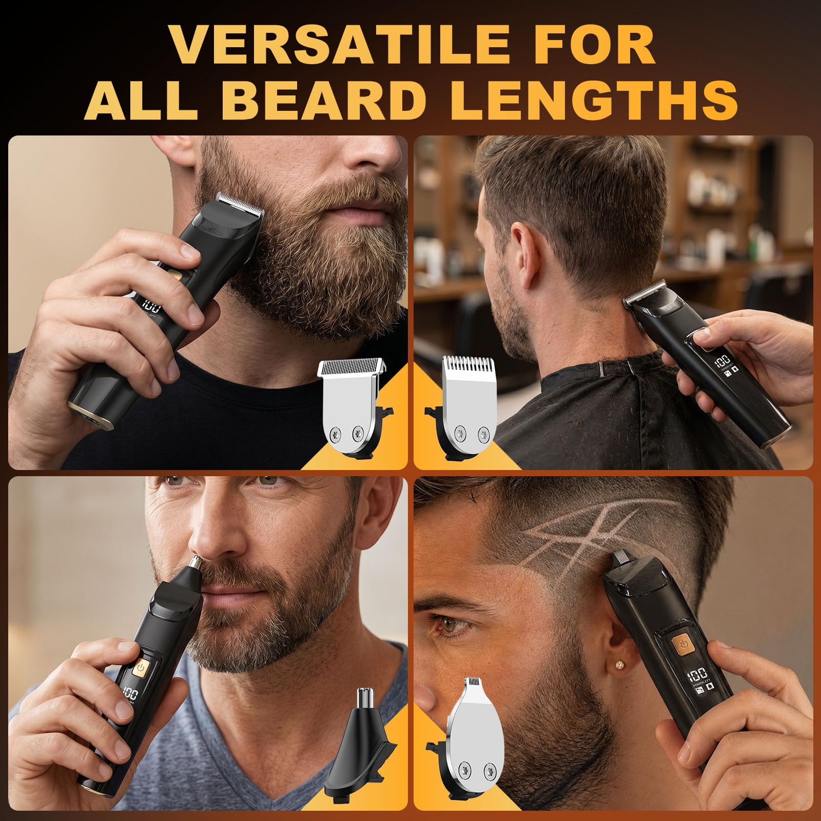 Beard Trimmer for Men, Cordless 18-in-1 Electric Razor & Hair Clipper,Gifts | Waterproof Mustache Grooming Kit, Rechargeable Beard Hair Nose Ear & Body Trimmer, Face Shaver, gift for men,husband & father