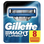 Buy now Gillette Mach3 Turbo Razor Blades for Men, Pack of 8 at indiglob india