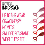 Buy now Maybelline SuperStay Ink Crayon Matte Longwear Lipstick With Built-in Sharpener, Forget The Rules, 0.04 Ounce at indiglob india
