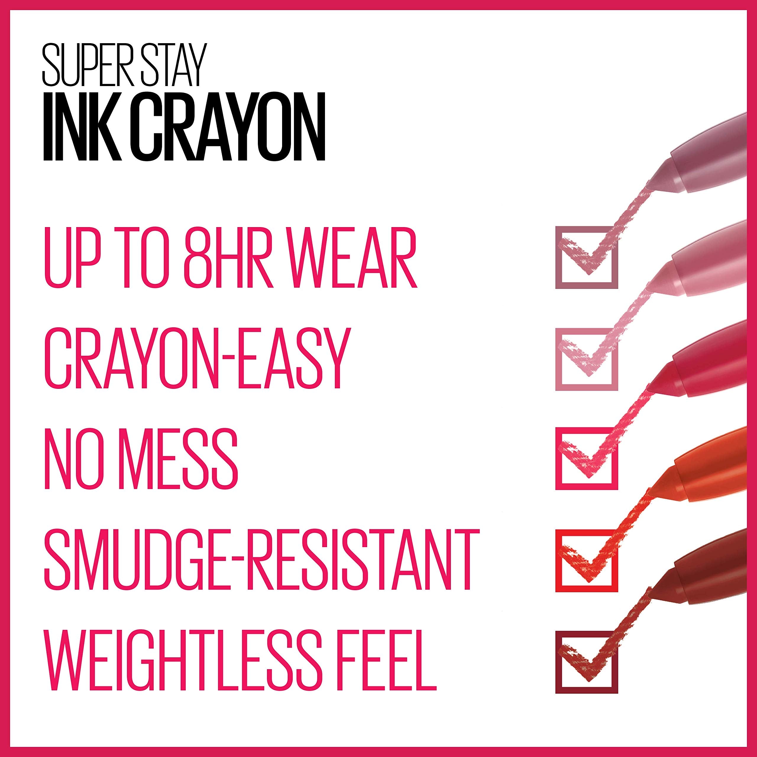 Buy now Maybelline SuperStay Ink Crayon Matte Longwear Lipstick With Built-in Sharpener, Forget The Rules, 0.04 Ounce at indiglob india