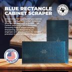 DFM Tool Works Rectangle Card Scraper - Precision Cabinet Multi-use Scraper for Woodworking, Wood Fine Finishers, Glue Scraper, Quality Handcrafted Card Shaping Tool - Made in USA, 2 Quantity - Blue