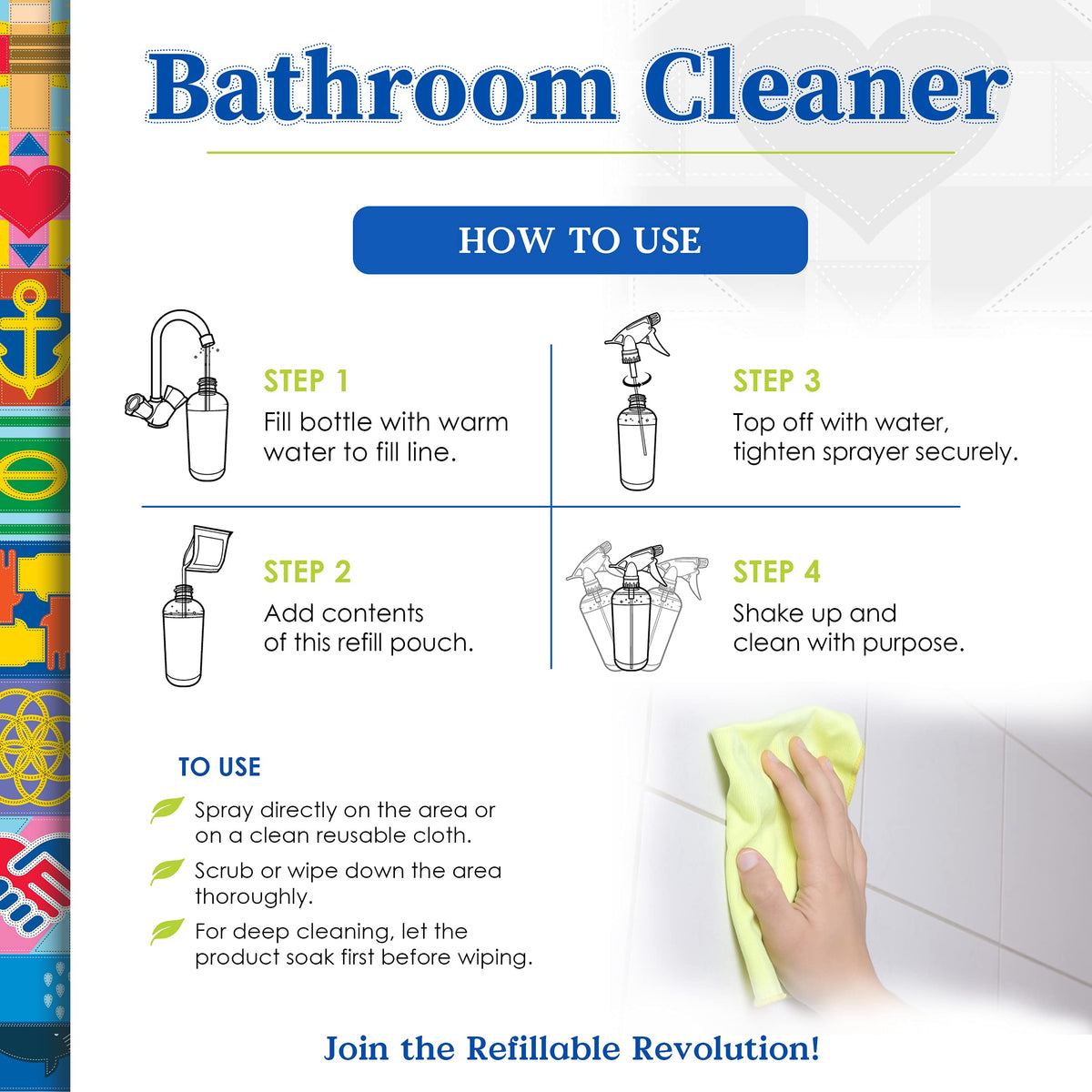 Truly Free Bathroom Cleaner Spray Kit - 16oz + 2 Fills, 3oz ea.