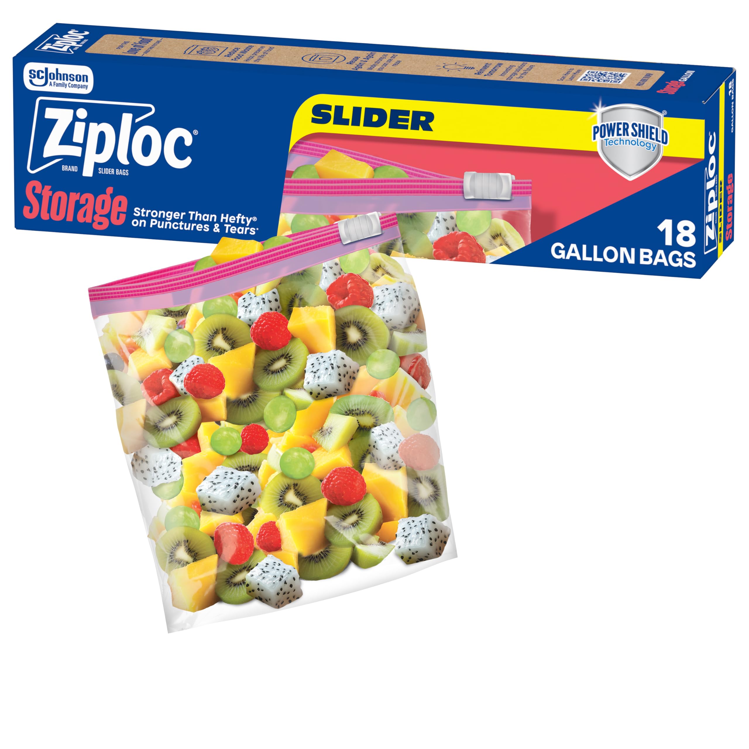 Buy now Ziploc Gallon Food Storage Slider Bags, Power Shield Technology for More Durability, 68 Count at indiglob india