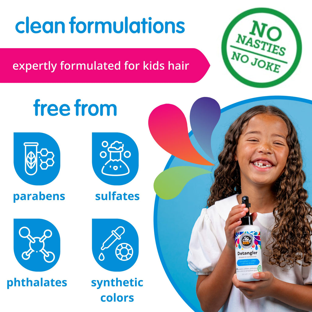 SoCozy Detangler Leave-In Conditioner Spray For Kids Hair, Fruity-Tutti, 8 Fl Oz (Pack of 1)