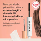 Honest Beauty 2-in-1 Extreme Length Clean Mascara, Primer, Black, .27 fl oz