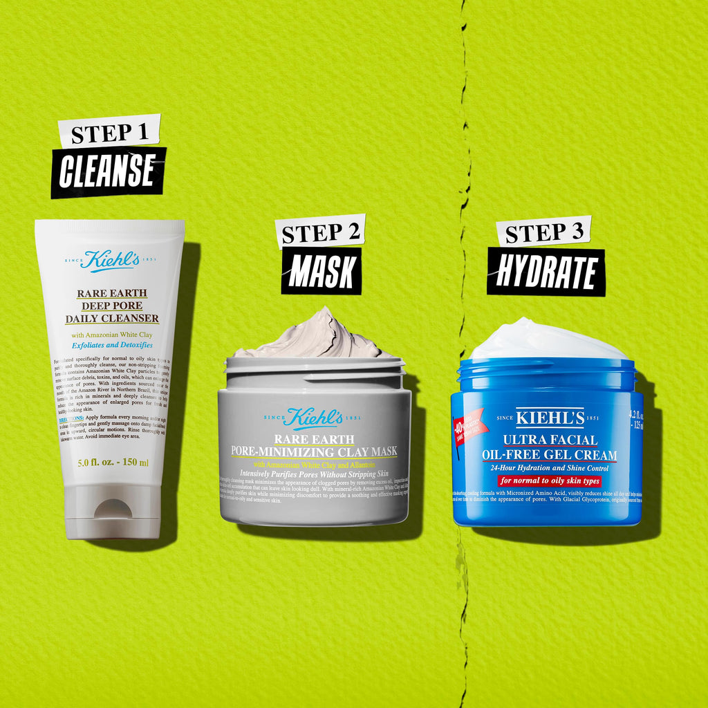 Buy now Kiehl's Rare Earth Pore Minimizer Face Mask, with Bentonite and Amazonian White Clay and Allantoin, Oil Absorbing Facemask for Normal to Oily Skin - 4.2 fl oz at indiglob india