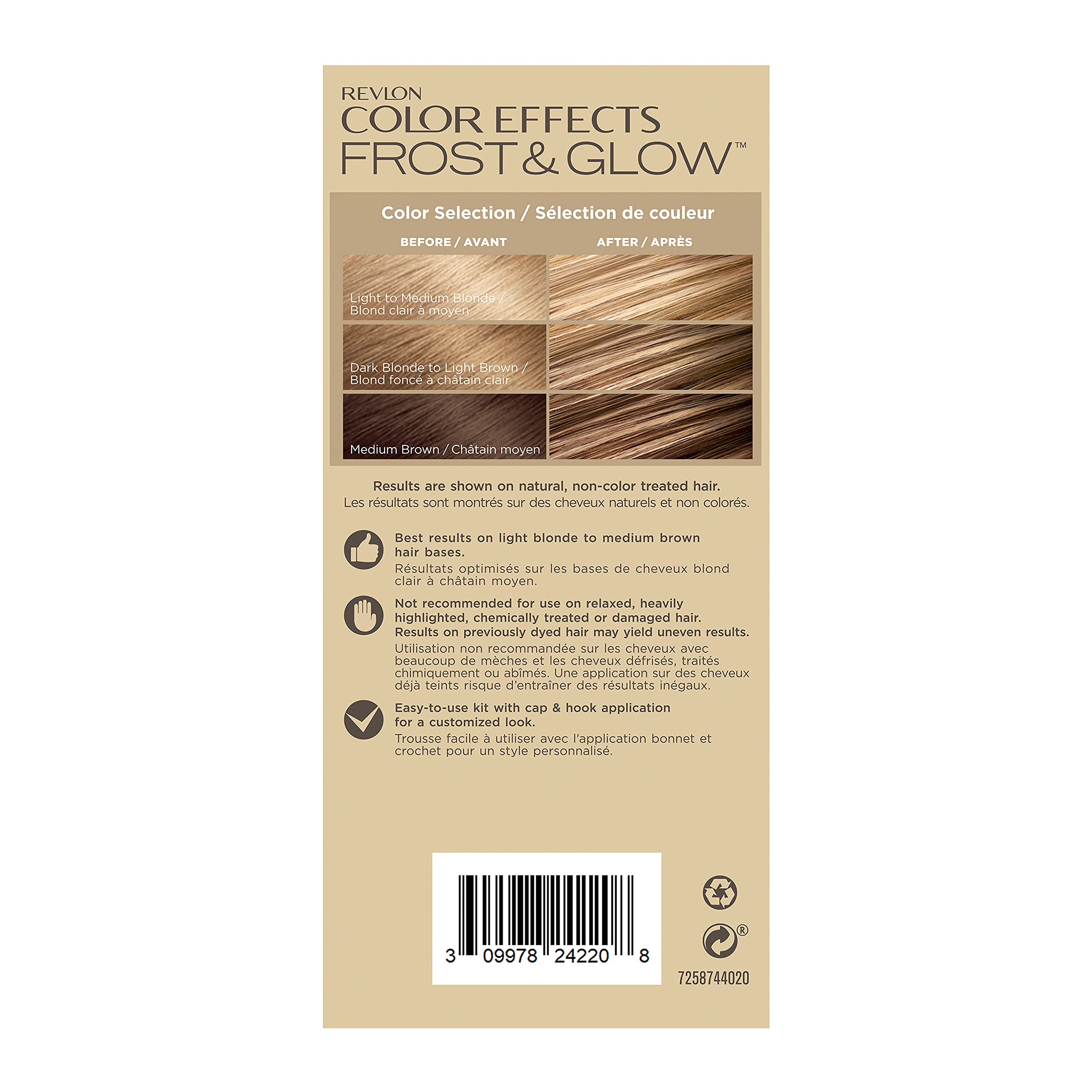Revlon Color Effects Frost and Glow Hair Highlight Kit, 20 Blonde, 1 Pack | Permanent highlighting kit for at-home hair highlights; ammonia free and paraben free. Permanent hair color and hair dye.