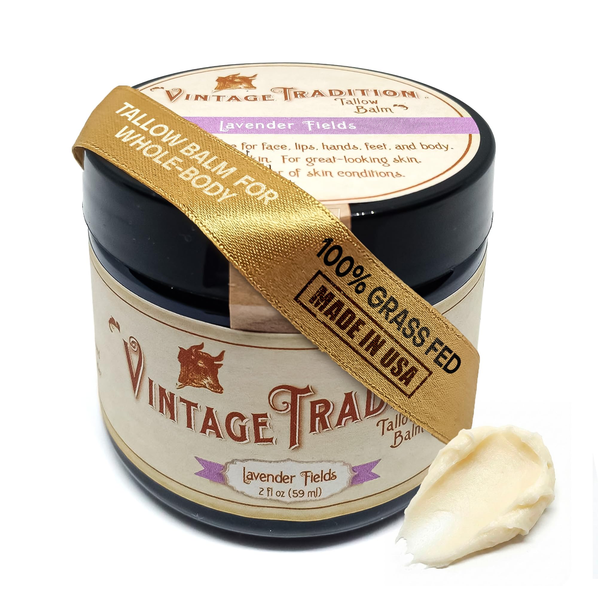 Buy now Vintage Tradition Beef Tallow All Purpose Balm - Healing, Hydrating Weather-Protecting Skin Care Salve Replaces Body Lotion, Hand Cream, More - Essential Oil, Olive Oil, and Grass-Fed Tallow, 2 fl oz. at indiglob india