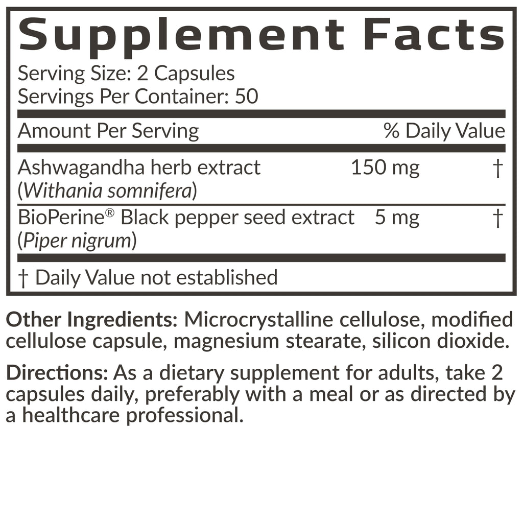 Futurebiotics Ashwagandha Extra Strength Stress & Mood Support 100 Capsules | Vegetarian, Non-GMO, Gluten-FREE, Soy-FREE, BioPerine for High Absorption