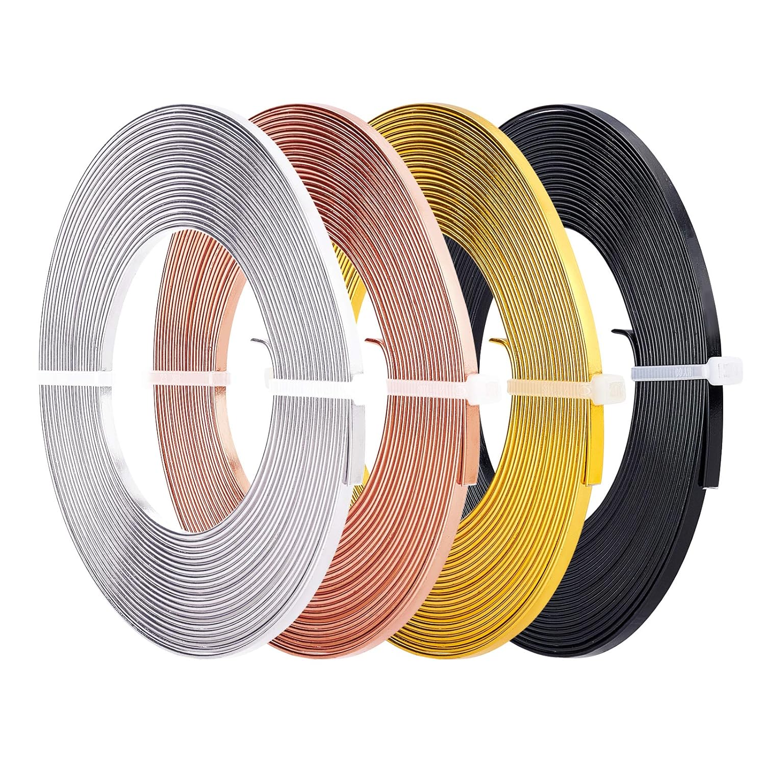 Buy now BENECREAT 5mm Wide Aluminum Craft Wire - 18 Gauge, 32 Feet (Copper Color) - Flat Jewelry Wire for Bezel Making, Sculpting, Armature, DIY Earrings & Rings 3mm 4 Mixed Color at indiglob india