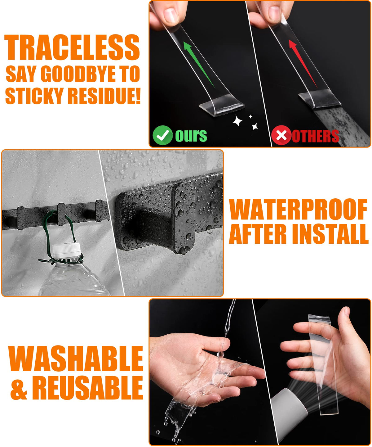Double Sided Tape Heavy Duty, 2 Rolls, 240" Nano Tape for Wall Mounting