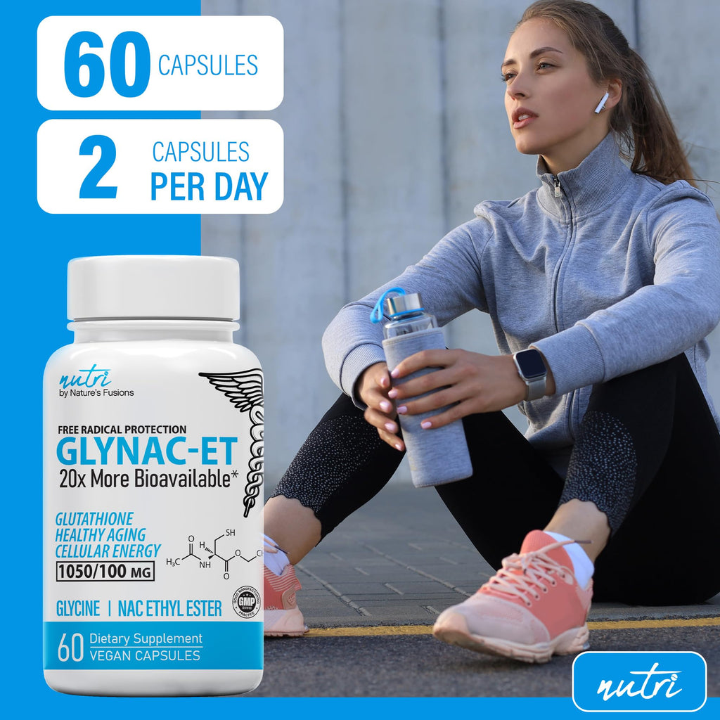 Nutri GlyNAC-ET N-Acetyl Cysteine Ethyl Ester + Glycine - NACET - 60 Caps
