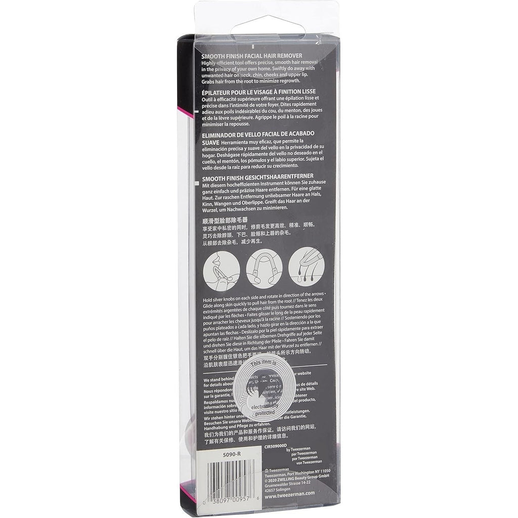 Buy now Tweezerman Smooth Finish Facial Hair Remover with Free Tweezerette, Pink at indiglob india