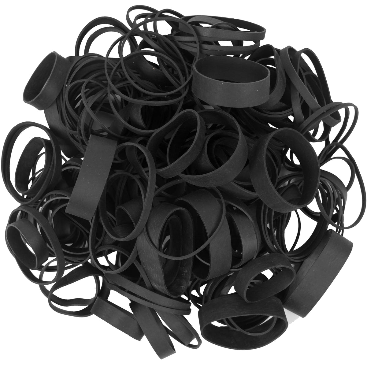 Rubber Bands Assorted Sizes Black Elastic Bands for Office Supplies 0.5lbs