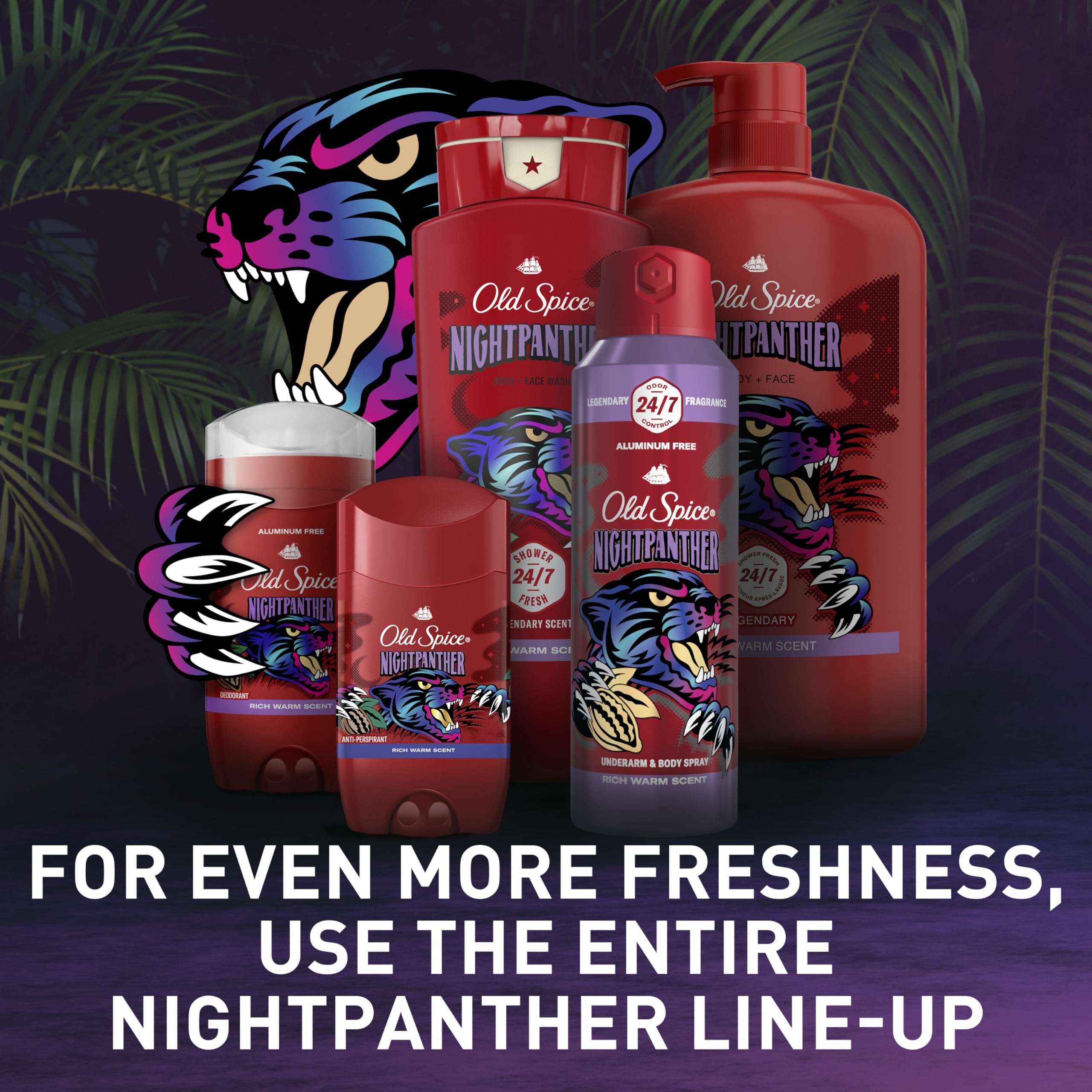 Old Spice Cleansing Body Wash for Men, 3X Defense, 24/7 Shower Fresh with Lasting Scent, 2 in 1 Body and Face Wash, Daily Men’s Wash and Shower Gel, NightPanther Rich Warm Masculine Scent, 33.4 oz