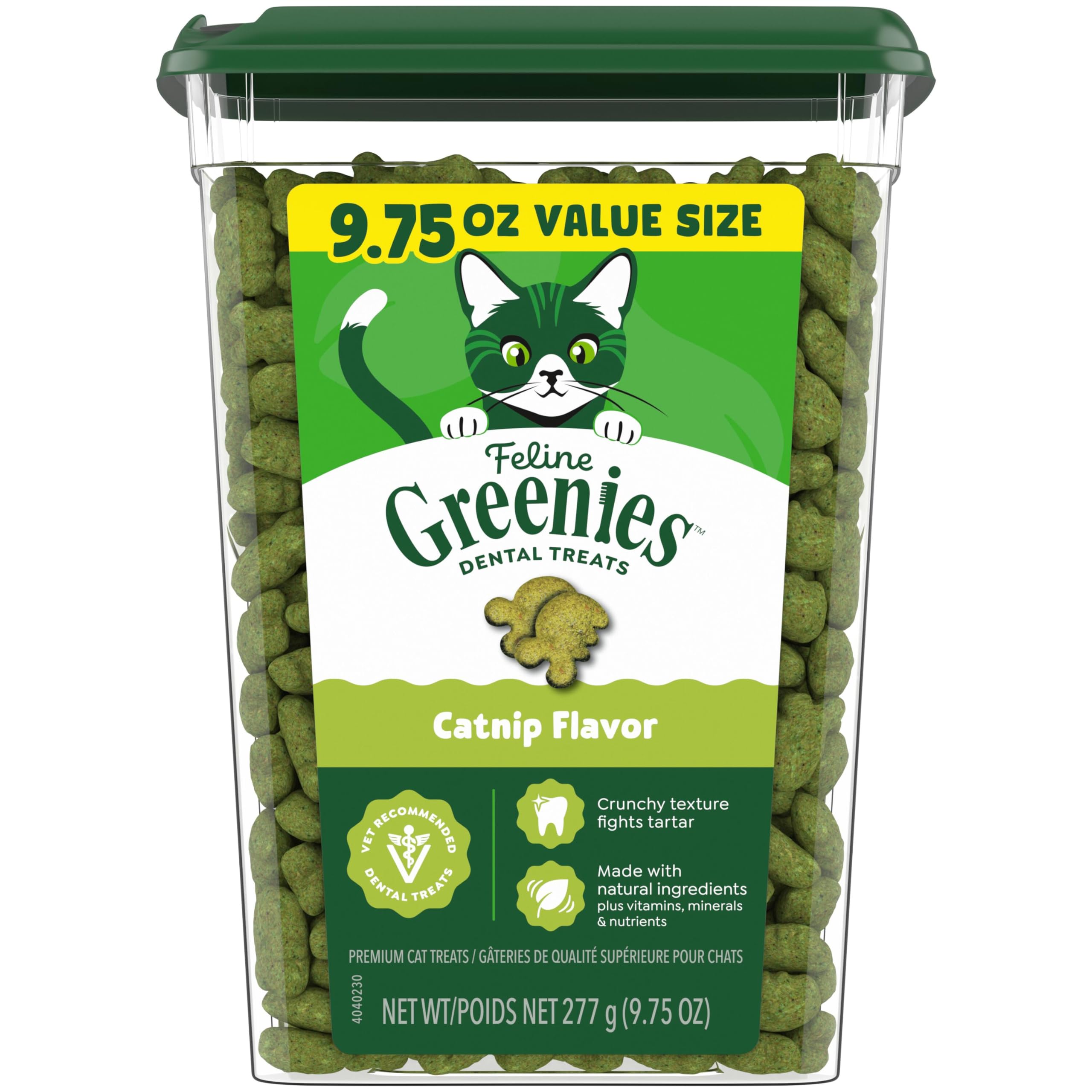 Buy now Greenies Feline Veterinarian-Recommended Adult Natural Dental Cat Treats, Catnip Flavor, 21 oz. Tub 9.75 Ounce (Pack of 1) at indiglob india