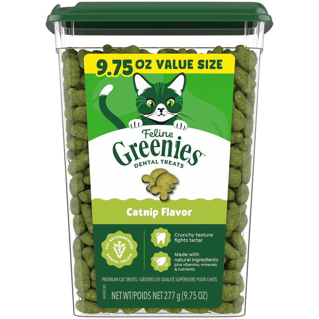 Buy now Greenies Feline Veterinarian-Recommended Adult Natural Dental Cat Treats, Catnip Flavor, 21 oz. Tub at indiglob india