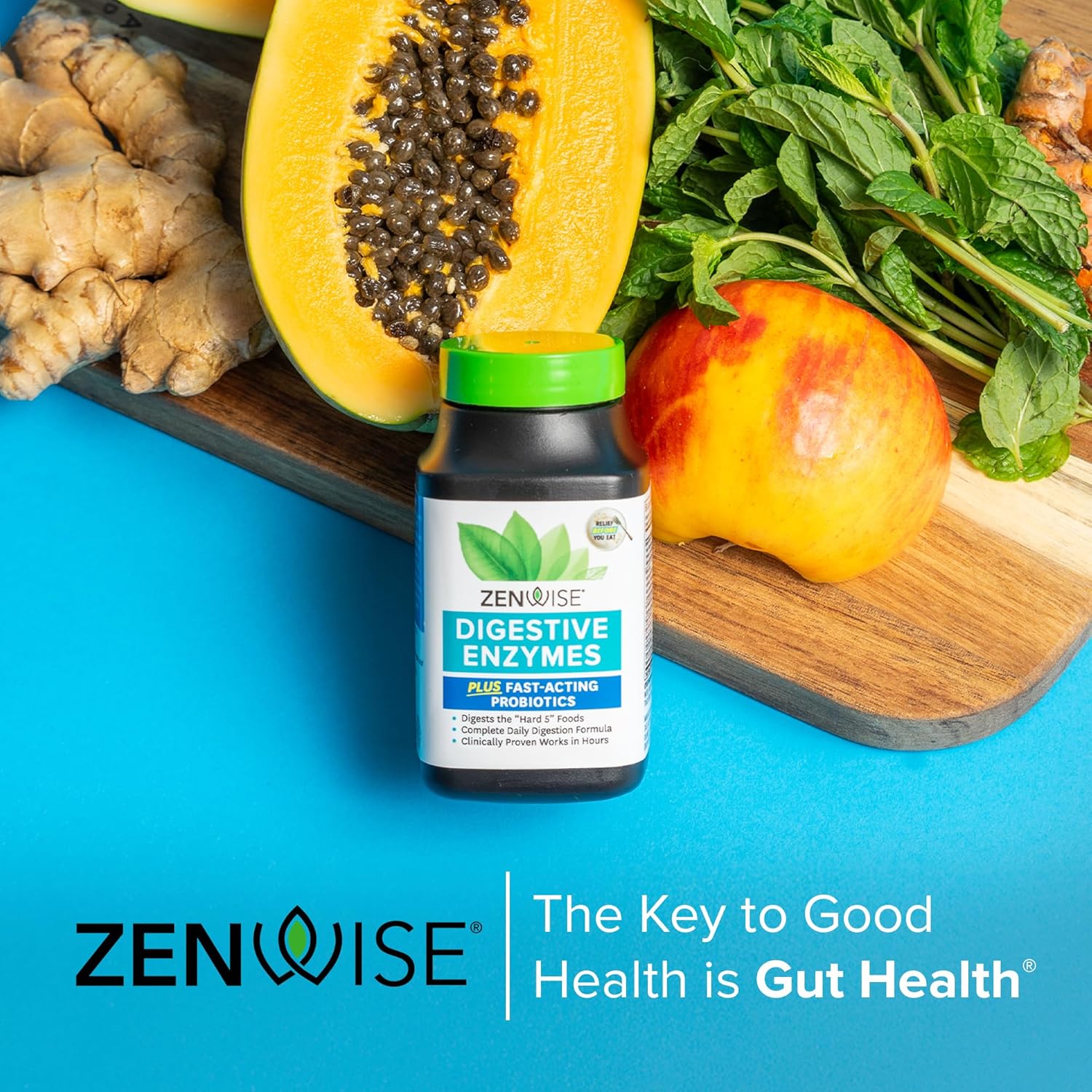Buy now Zenwise Health Digestive Enzymes for Gut Health & Bloating Relief - Multi Enzymes Digestion Supplement with Probiotics, Bromelain & Papaya for Digestive Health Support - Men & Women - 180 Count at indiglob india