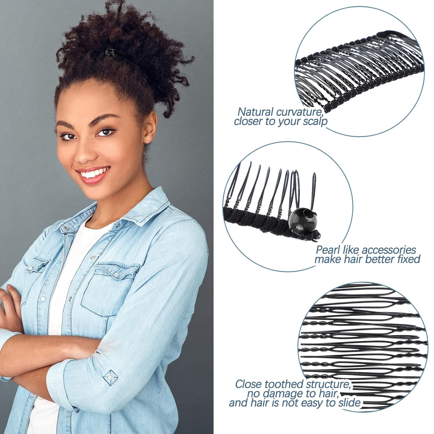 Buy now WILLBOND 4 Pcs Banana Hair Clips for Women Large Small Comb Vintage Clincher Banana Grip Clip Styling Accessories Gift for Curly Thick Thin Wavy Hair Ponytail Wedding(Black) at indiglob india