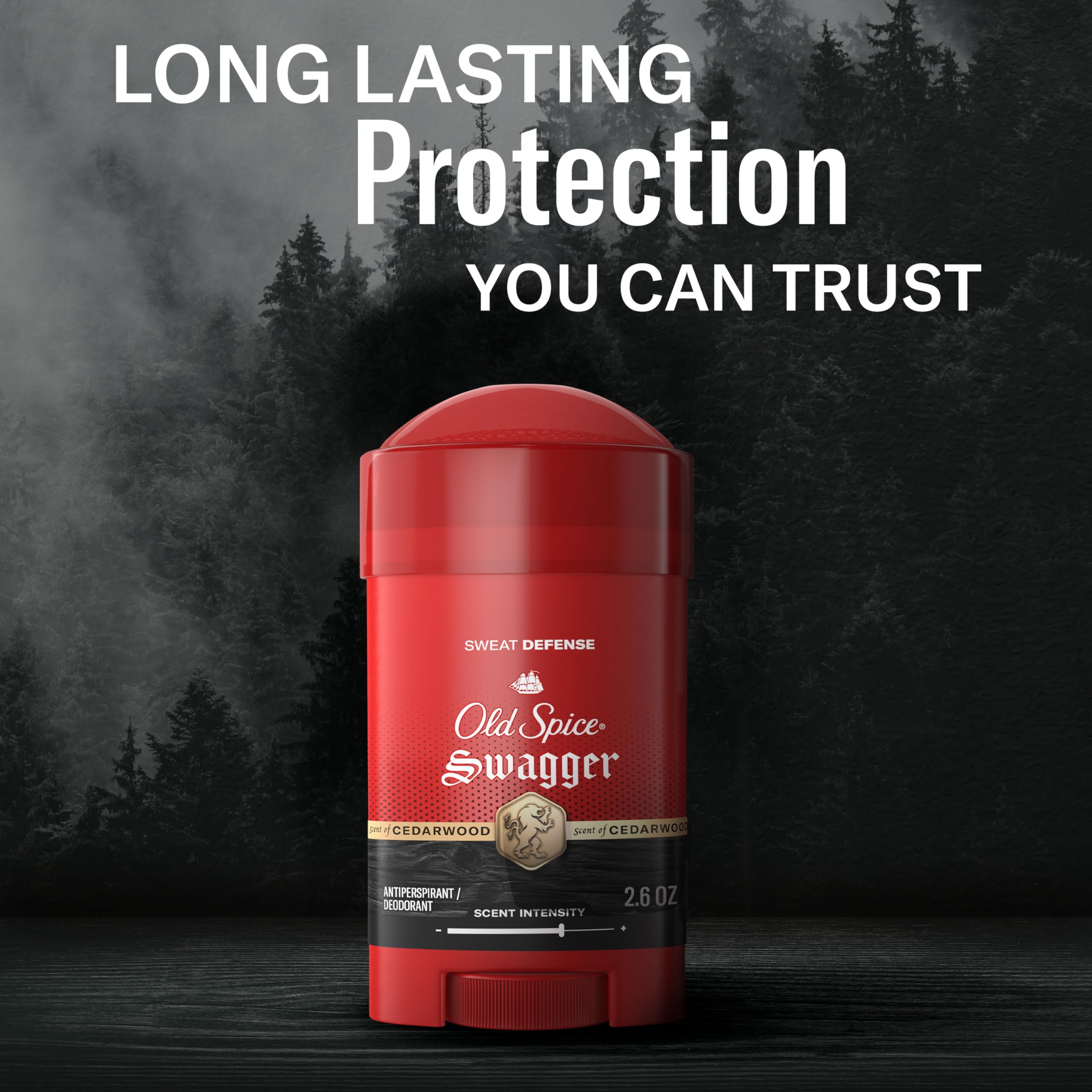 Old Spice Sweat Defense Antiperspirant & Deodorant for Men, 24/7 Ultimate Sweat Protection, Long Lasting Scent, Soft Solid, Swagger with Cedarwood Scent, 2.6 oz (Pack of 2)
