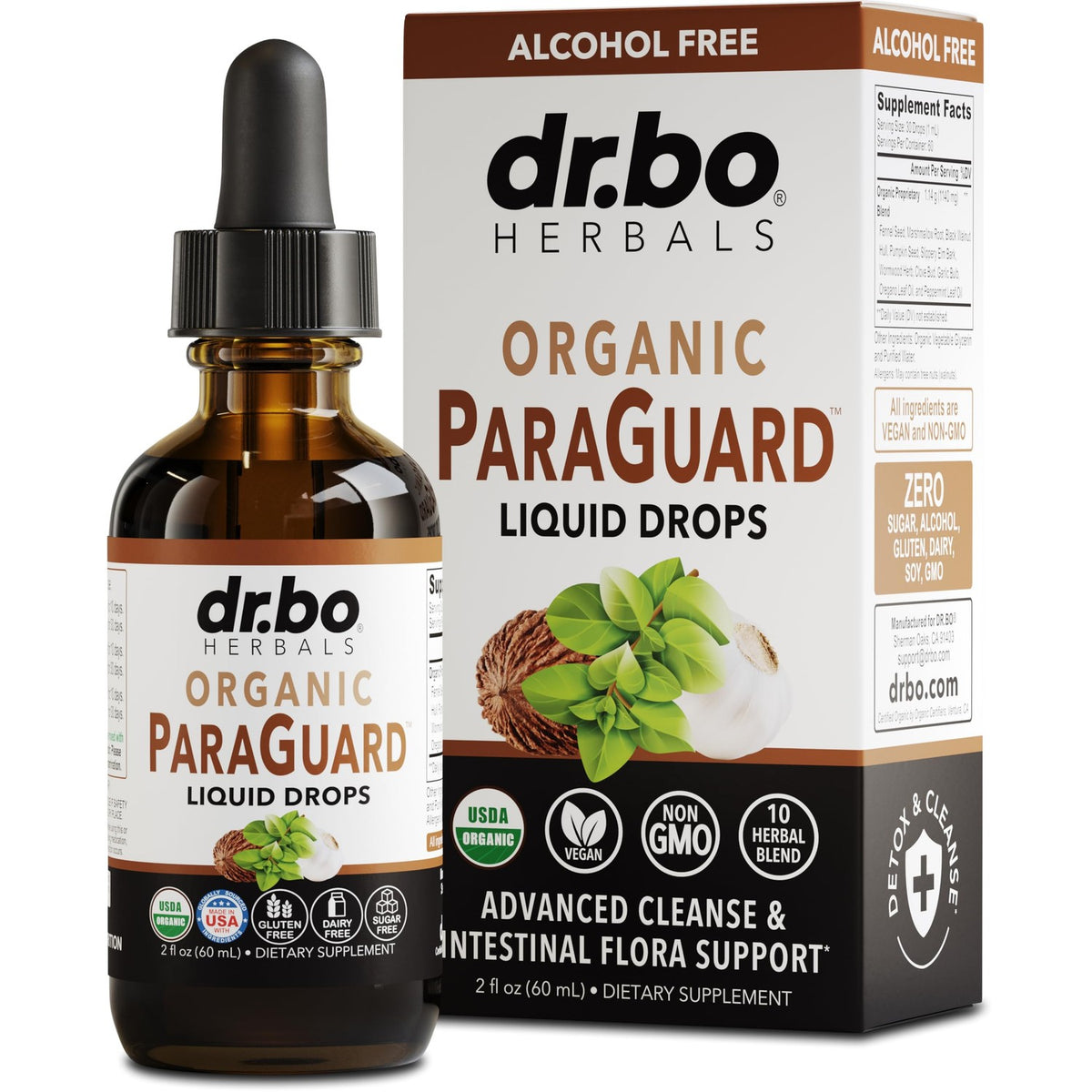 ParaGuard Cleanse Liquid Organic Detox - Organic Intestinal Guard Formula Supplement for Humans with Black Walnut Wormwood Clove & Oregano Tincture - Natural Herbal Intestine Body Gut Cleanser 2 oz