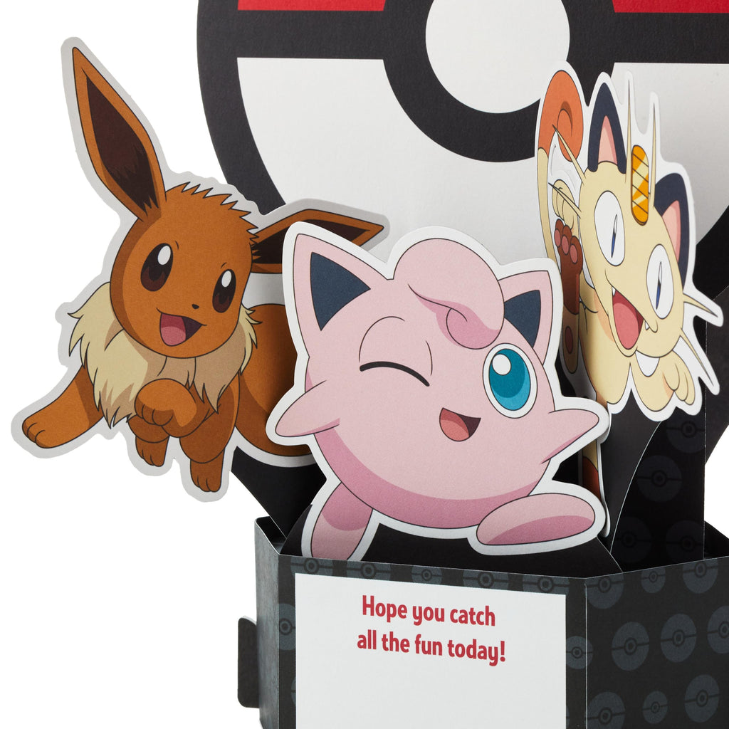 Hallmark Pokémon Birthday Card for Kids, Pop Up 3D (Pikachu, Charmander)