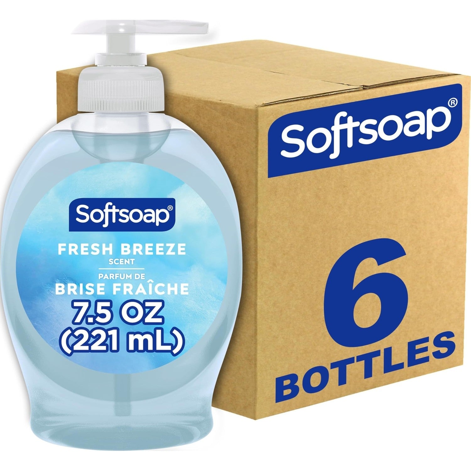 Softsoap Liquid Hand Soap, Fresh Breeze - 7.5 Fl Oz (Pack of 6) | Paraben-Free, Phthalate-Free, Washes Away Germs, Bathroom Hand Soap, Kitchen Hand Soap, Daily Handwashing, Gentle on Hands