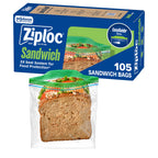 Buy now Ziploc Sandwich and Snack Bags with EasyGuide Texture, Plastic Storage Bags with Grip 'n Seal Technology, 270 Bags Total at indiglob india
