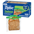 Buy now Ziploc Sandwich and Snack Bags with EasyGuide Texture, Plastic Storage Bags with Grip 'n Seal Technology, 270 Bags Total 105 Count at indiglob india
