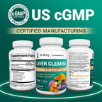 Dr. Berg Liver Cleanse Detox Capsules w/Unique Blend of Milk Thistle, Ox Bile & Folate - Liver Supplement Includes Turmeric, Black Pepper & Choline - 60 Capsules