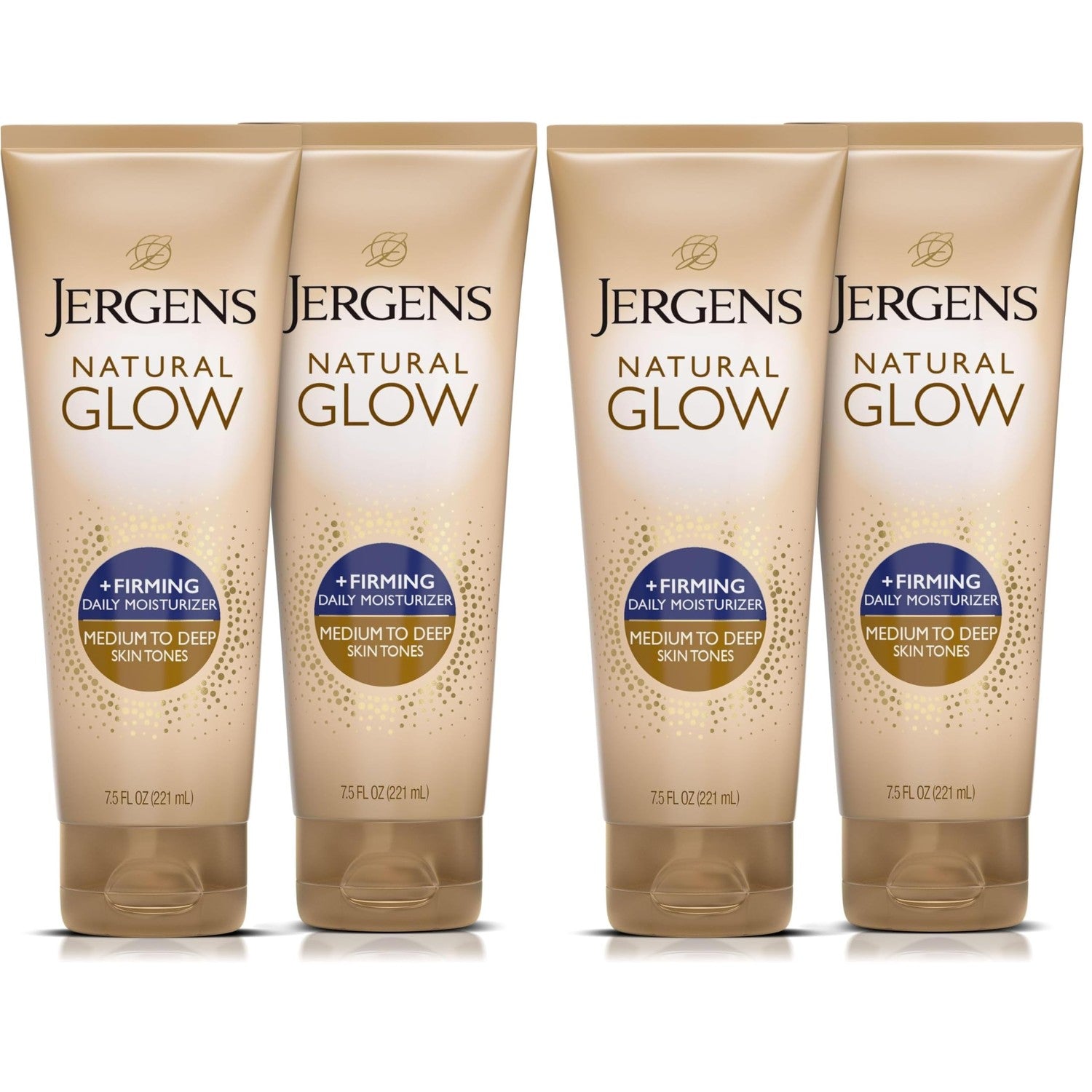 Jergens Natural Glow + Firming Daily Moisturizer Medium to Tan Skin Tones 7.5oz | Gradual Sunless Tanner, Collagen and Elastin, Firms Skin, Reduces Cellulite, Daily Moisturizer, Medium to Deep Skin Tone