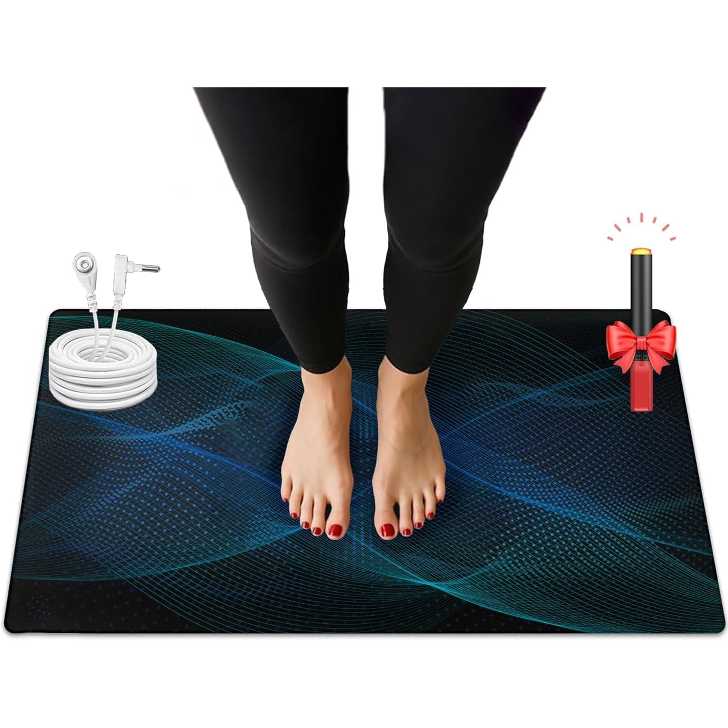Buy now Ground Well Grounding Mat for Feet,Grounding Pad for Stress, Pain, Inflammation& Wellness Support, 26.7x10in Portable Size Grounding Mat, Indoor Grounding at Home,Office. 15Ft Cord Included. 24x16inch at indiglob india