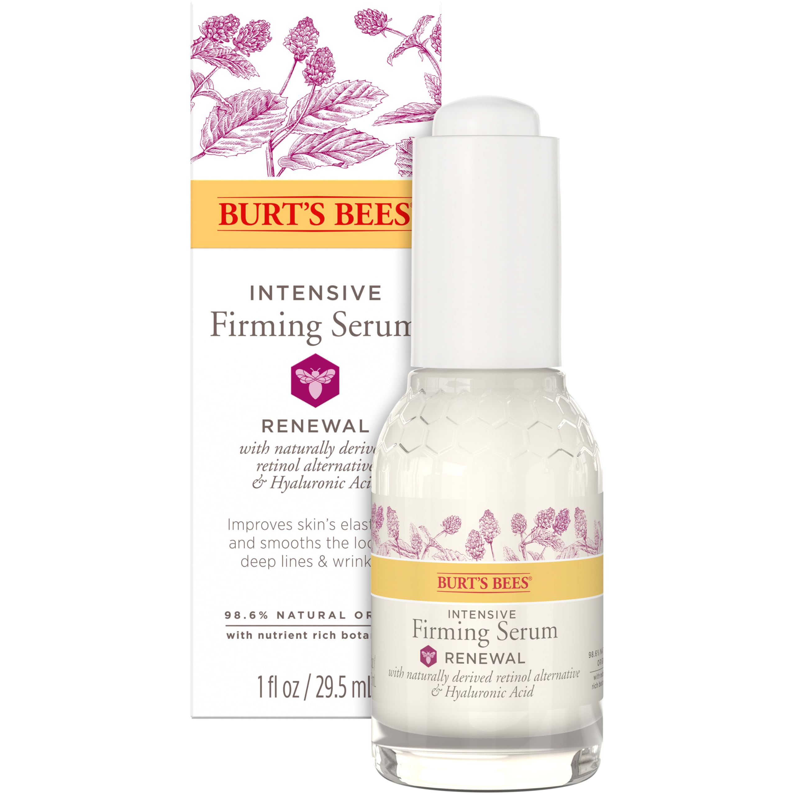 Buy now Burt's Bees Renewal Intensive Firming Serum With Natural Retinol Alternative and Hyaluronic Acid, Powerful Anti-Aging Ingredients, 98.6 Percent Natural-Origin Skin Care, 1 fl. oz. Bottle at indiglob india