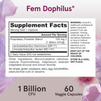 Buy now Jarrow Formulas Fem-Dophilus - 1 Billion Organisms Per Serving - 60 Veggie Capsules - Womenâ€™s Probiotic - Urinary Tract Health - Up to 60 Servings at indiglob india