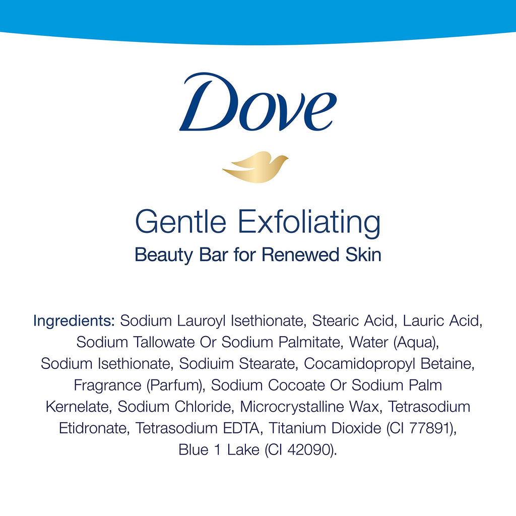 Buy now Dove Beauty Bar for Softer Skin Gentle Exfoliating More Moisturizing Than Bar Soap 3.75 oz 6 Bars at indiglob india