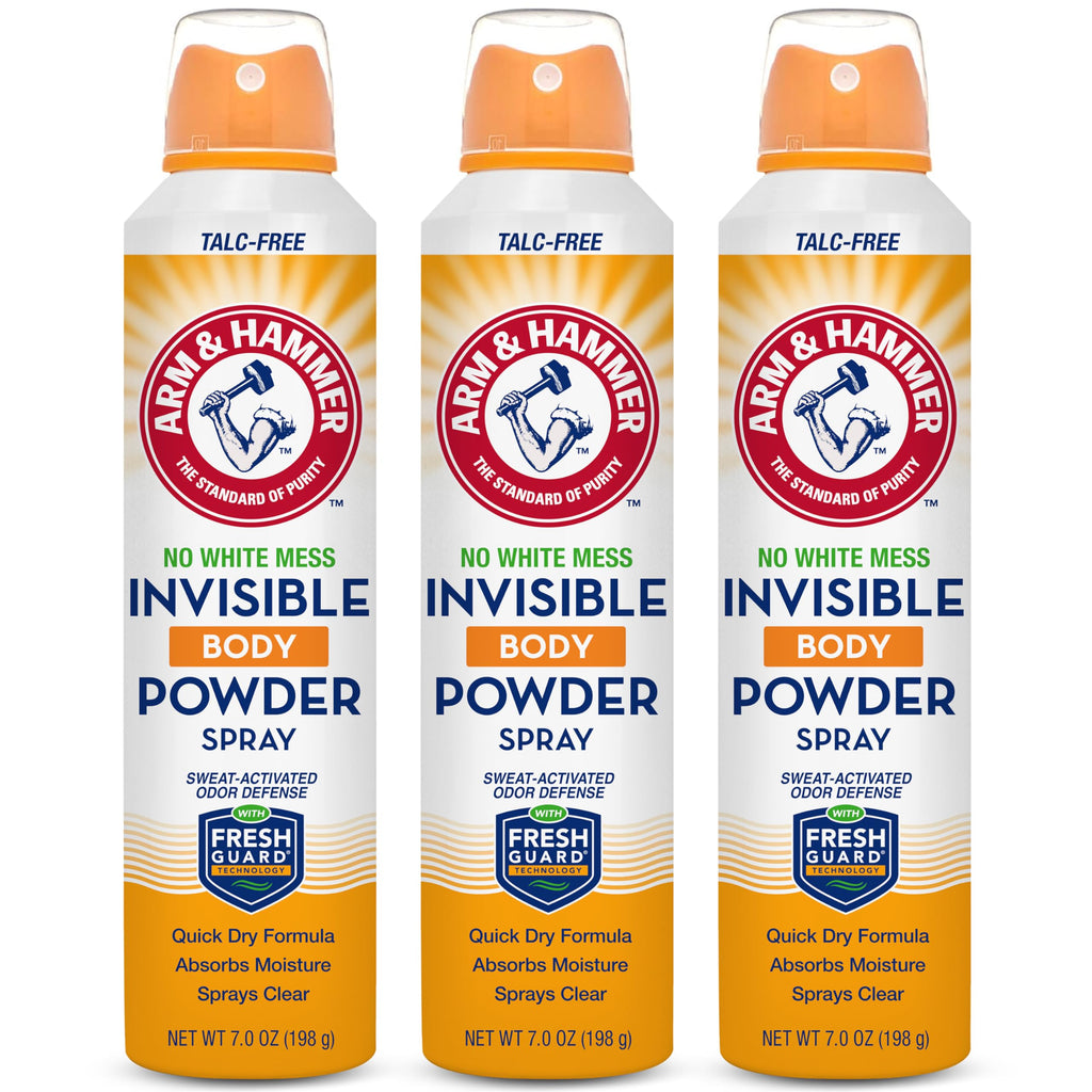 Buy now Arm & Hammer Invisible Body Powder Spray, Clear Talc-Free Body Odor & Sweat Control For Men & Women, Spray Body Powder For Women And Men, Arm And Hammer Body Spray Powder, 7 Oz (3 Pack) at indiglob india