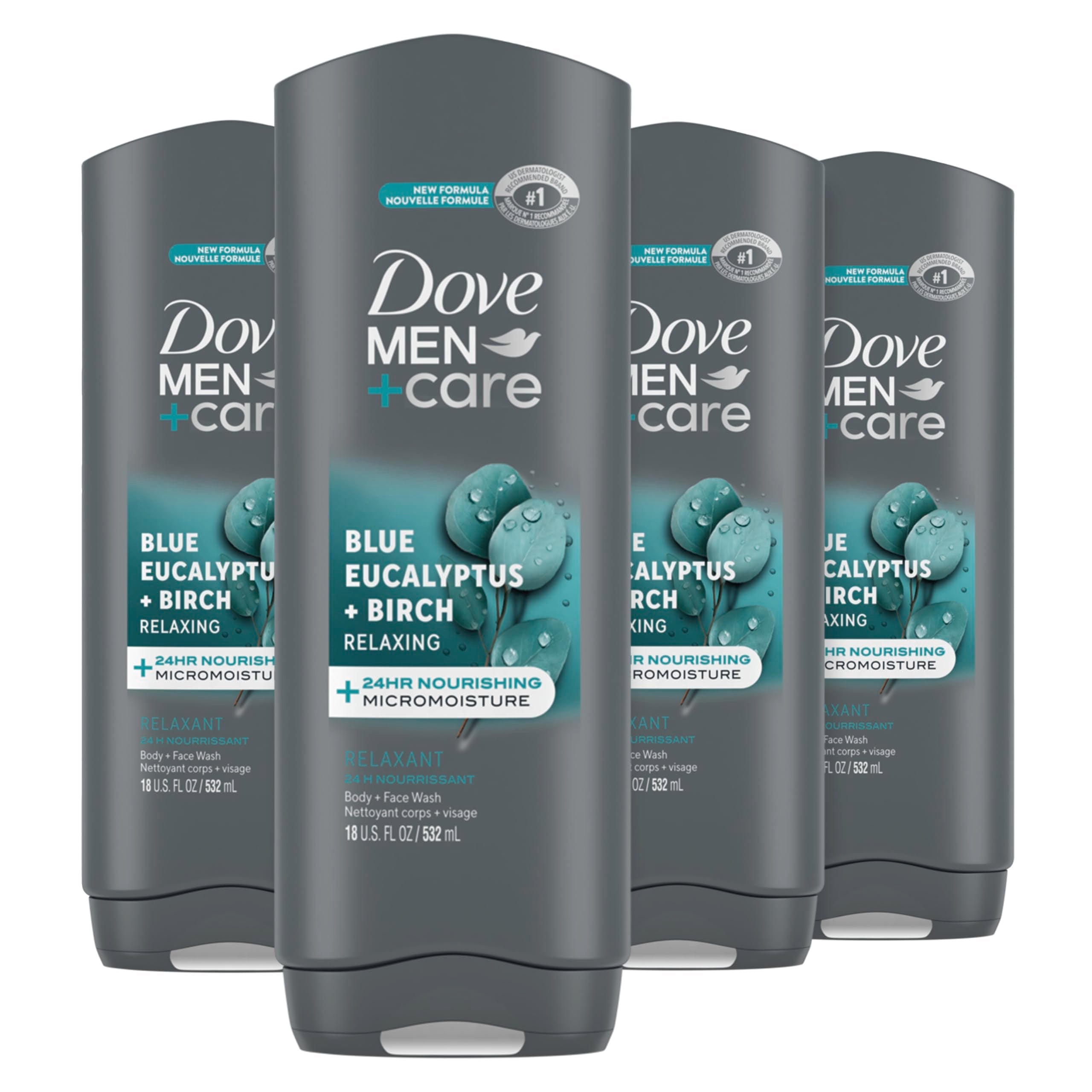 Buy now DOVE MEN + CARE Body and Face Wash Clean Comfort 4 Count for Healthier and Stronger Skin Effectively Washes Away Bacteria While Nourishing Your Skin, 18 oz at indiglob india