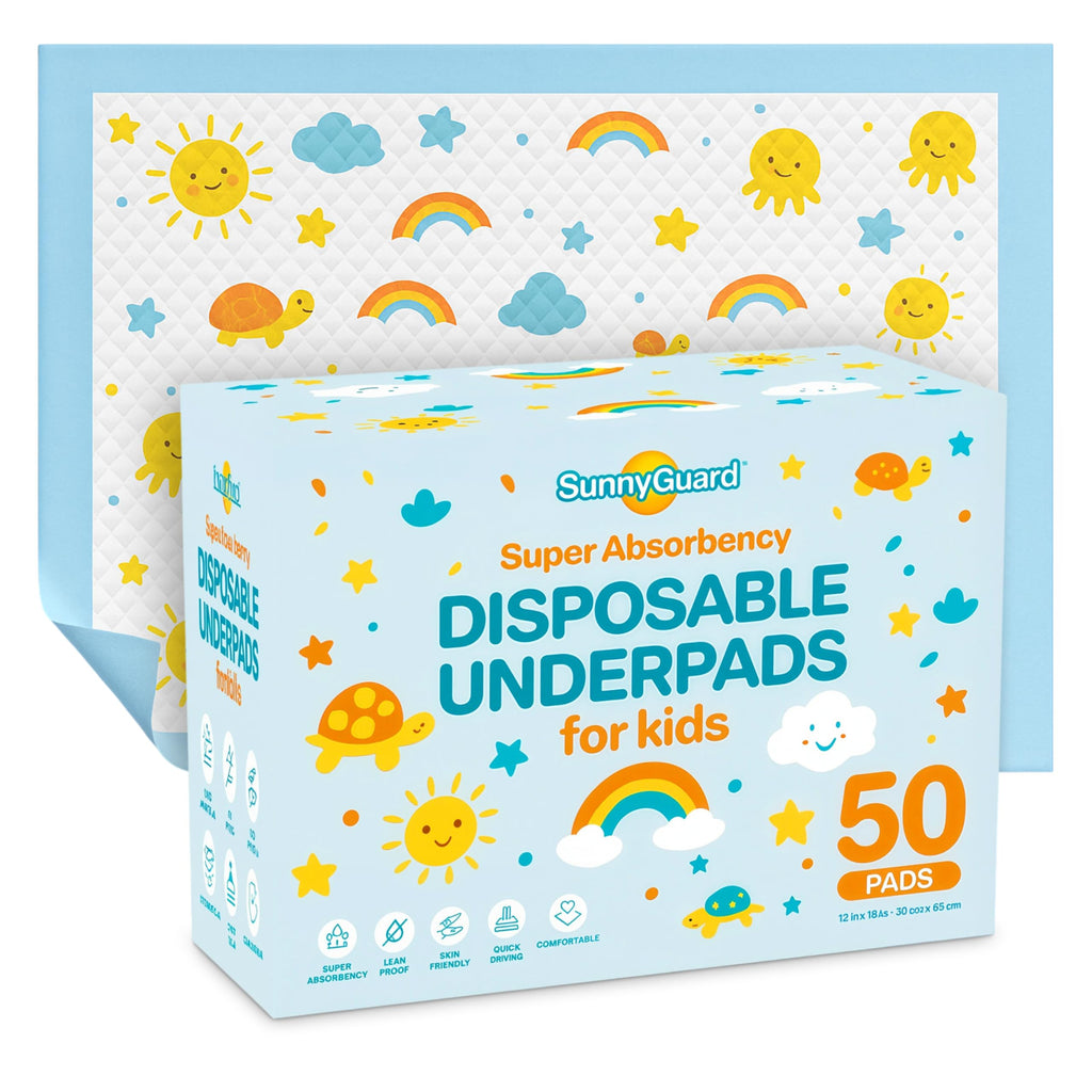 SunnyGuard Disposable Changing Pads for Baby 13 x 18 Inches, 50 Count