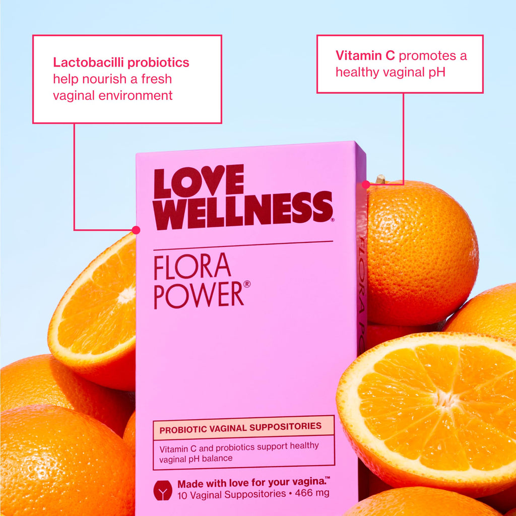 Love Wellness Flora Power | Vaginal Probiotic Suppositories | 10 Count