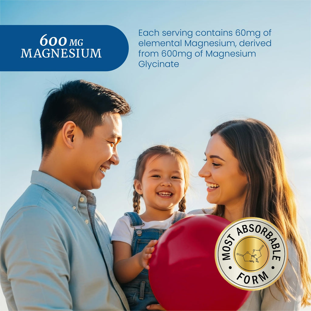 Magnesium Glycinate Gummies 600MG, Sleep, Calm & Relaxation Support, 60 Ct