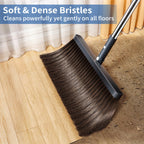 Broom with Dustpan Combo Set, Broom and Dustpan Set with 51.6" Long Handle & Two Broom Heads, Brooms with Dust Pan Teeth for Pet Hair, Indoor&Outdoor Sweeping, Home, Kitchen, Office