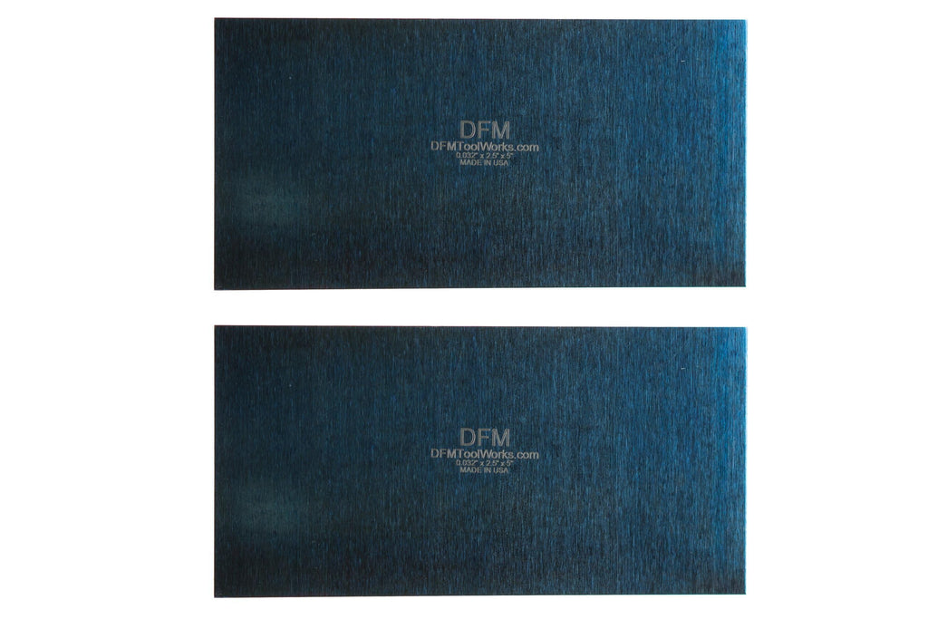 DFM Tool Works Rectangle Card Scraper - Precision Cabinet Multi-use Scraper for Woodworking, Wood Fine Finishers, Glue Scraper, Quality Handcrafted Card Shaping Tool - Made in USA, 2 Quantity - Blue