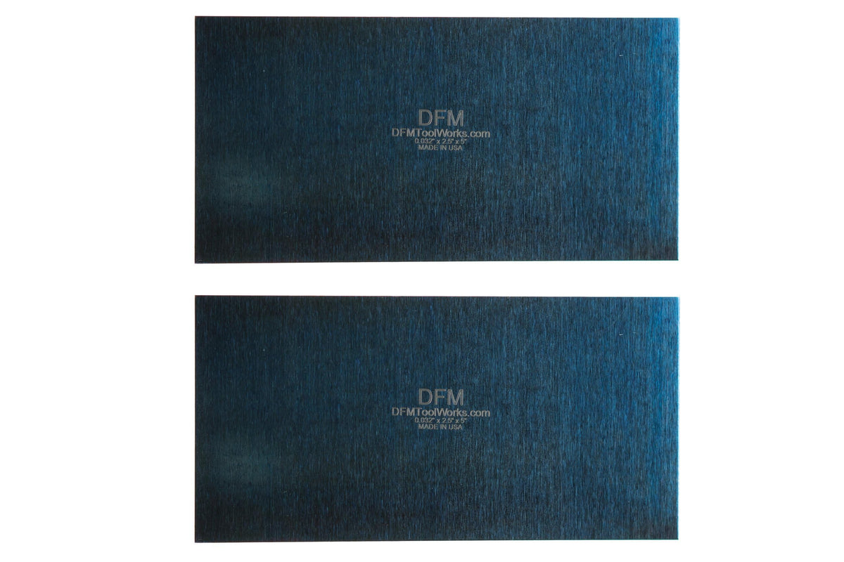 DFM Tool Works Rectangle Card Scraper - Precision Cabinet Multi-use Scraper for Woodworking, Wood Fine Finishers, Glue Scraper, Quality Handcrafted Card Shaping Tool - Made in USA, 2 Quantity - Blue