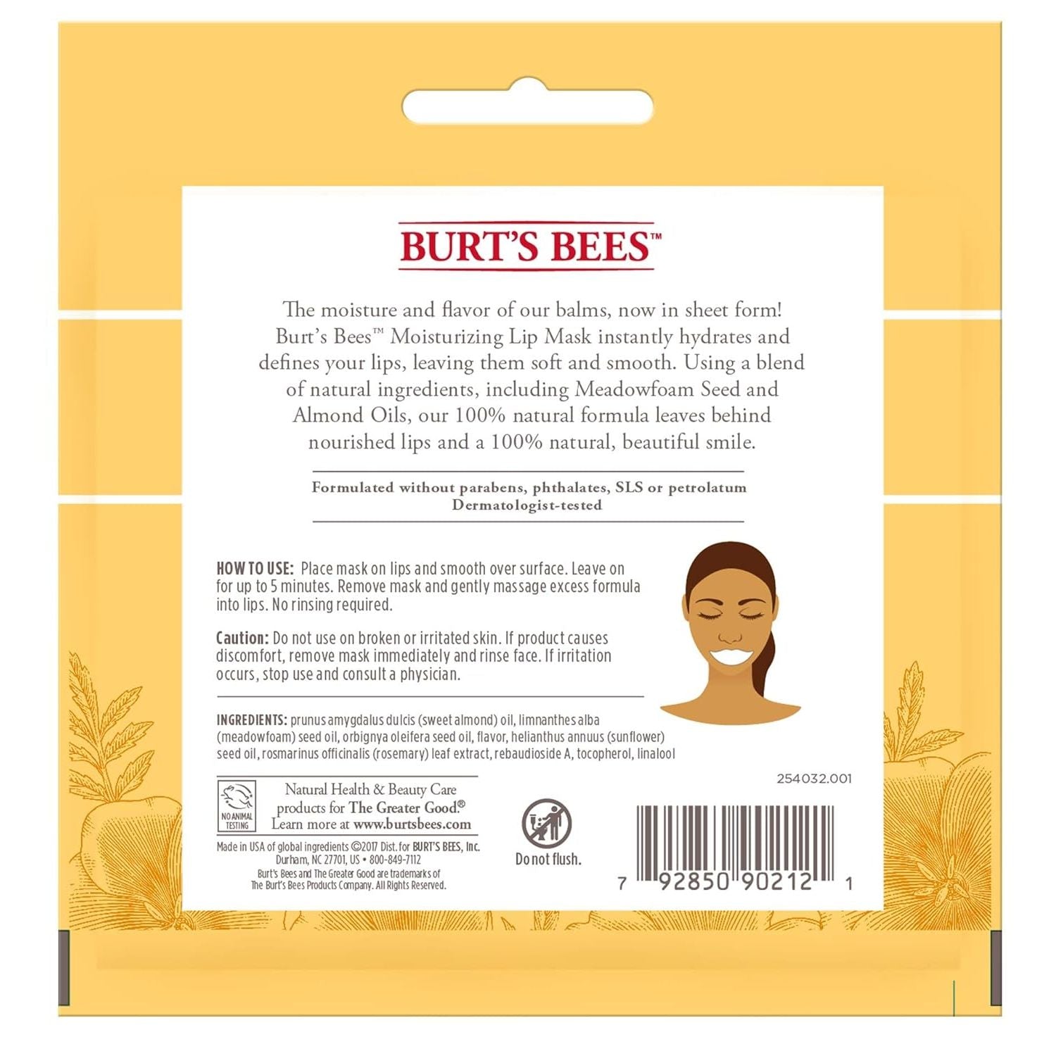 Buy now Burt's Bees 100% Natural Origin Moisturizing Lip Mask, Single Use Conditioning Lip Care , 1 Count (Package May Vary) at indiglob india