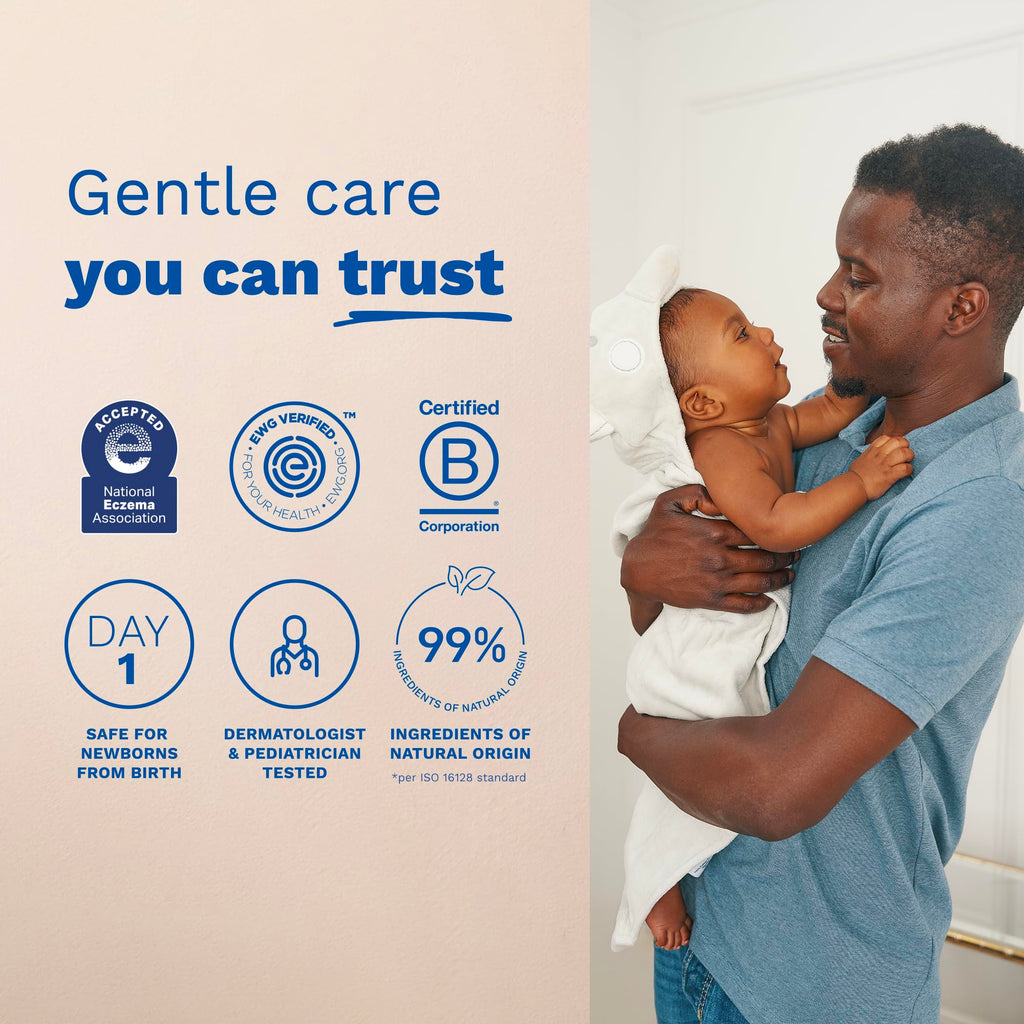 Mustela Stelatopia Eczema-Prone Skin Cleansing Gel - Baby Face & Body Wash with Natural Avocado & Sunflower Oil - Fragrance-Free & Tear Free
