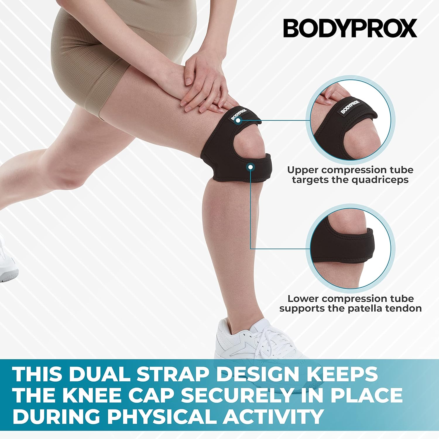 Buy now Bodyprox Patellar Tendon Support Strap (Small/Medium), Knee Pain Relief Adjustable Neoprene Knee Strap for Running, Arthritis, Jumper, Tennis Injury Recovery at indiglob india