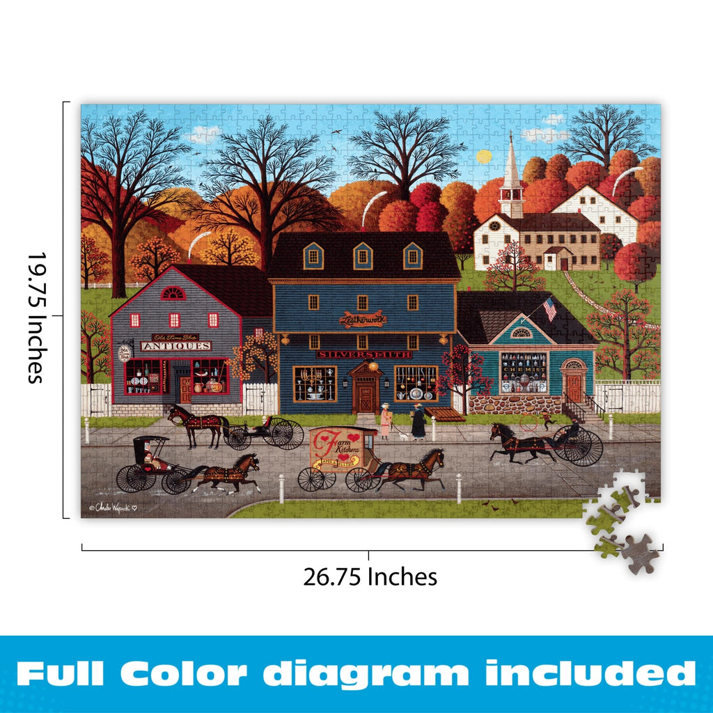 Buy now Buffalo Games – Charles Wysocki Valley Farm Street 1000 Piece Jigsaw Puzzle for Adults, Classic Americana Artwork with Full-Color Poster at indiglob india