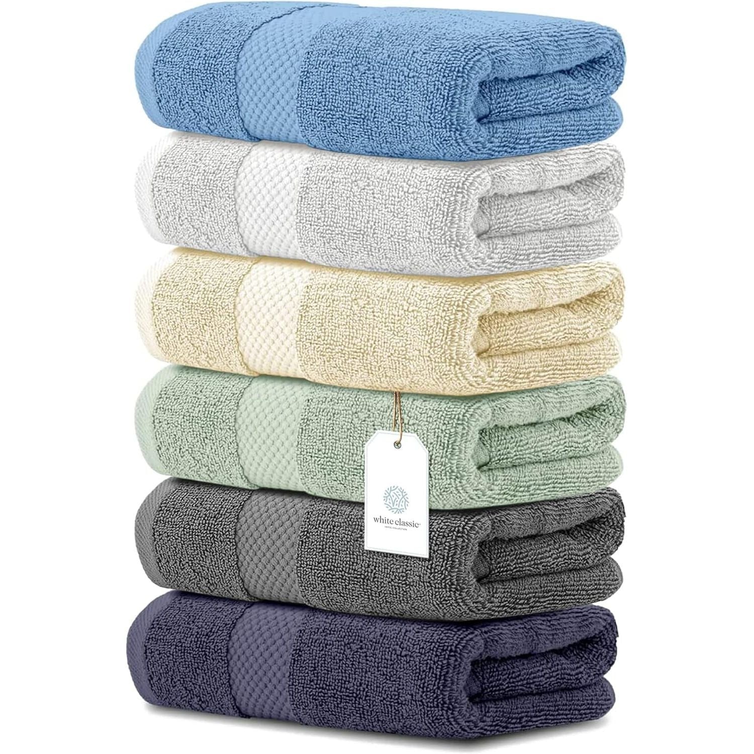 Buy now Luxury White Hand Towels - Soft 100% Turkish Cotton | Highly Absorbent Hotel spa Bathroom Towel Collection | 16x30 Inch | Set of 6 16: Multicolor at indiglob india