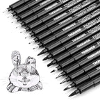 Buy now TWOHANDS Art Pens,Fineliner Ink Pens,Set of 12 Technical Drawing pen,Pigment Pen,Fine Point,Black,Waterproof,for Art Watercolor,Sketching,Anime,Manga, 902188 at indiglob india